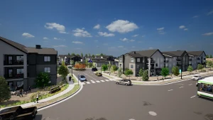Sage Flats Apartment Entrance 3D Render